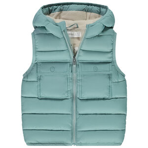 Αμάνικο παλτό με επένδυση από μικροπολική ύφανση για μωρό αγόρι 