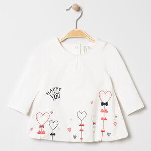 Τουνίκ μακρυμάνικο με σχέδιο καρδιές από βαμβάκι 