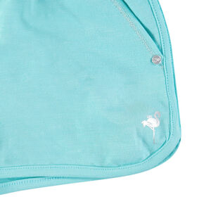 Σορτς μονόχρωμο από jersey με σχέδιο σε ασημένιο foil 