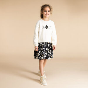 Φόρεμα bi-matière 2 σε 1 με λουλούδια για κορίτσι 