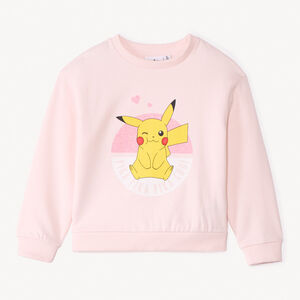 Sweat molleton uni rose à print Pikachu Pokémon pour fille 