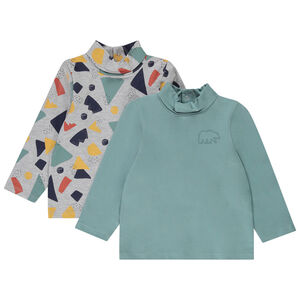 "Αμάνικο μπλουζάκι με τύπωμα φαντεζί και ψηλό γιακά για μωρό αγόρι" 