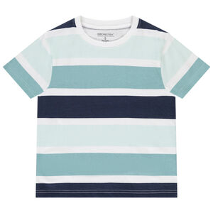 Κοντομάνικο μπλουζάκι με ρίγες και φαντεζί σχέδιο για αγόρι 