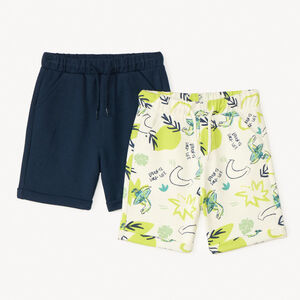 Σετ 2 σορτσάκια φανέλας με σχέδια για αγόρια μωρά 