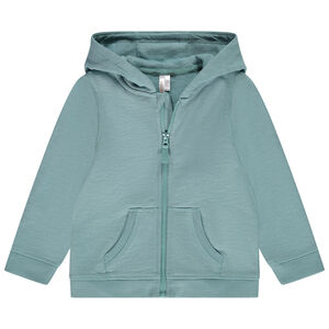 Ζακέτα με κουκούλα από molleton μονόχρωμο για bebe αγόρι 