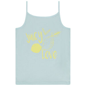 Αμάνικο μπλουζάκι από jersey slub με φαντεζί σχέδιο για κορίτσι 