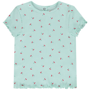 T-shirt κοντομάνικο με σχέδιο ριπ για κορίτσι 