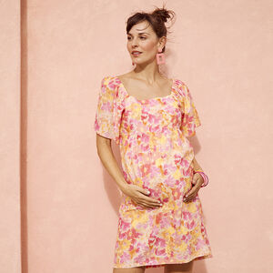 Φόρεμα με 3/4 μανίκια bouffantes και floral σχέδιο για γυναίκα 