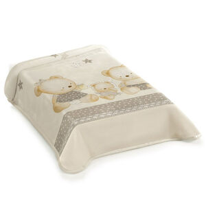 Κουβέρτα βελουτέ πολυεστερική, 80x110, Ster 663, εκρού 