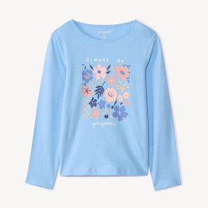 Μπλούζα μακρυμάνικη από jersey με φαντεζί σχέδιο και glitter για κορίτσι 