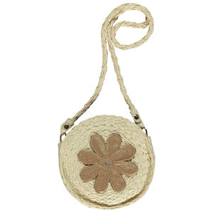 Τσάντα bandoulière effet πλεξούδα με λουλούδι από παγιέτες για κορίτσι 