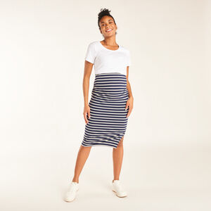 Μακριά κωνική φούστα με ρίγες για γυναίκες 