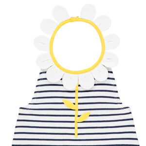 Αμάνικο μπλουζάκι με ρίγες και κολάρο σε σχήμα λουλουδιού 