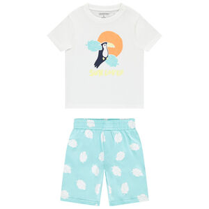 Σέτ 2 τμχ. με βερμούδα με σχέδιο φύλλα για αγόρι 