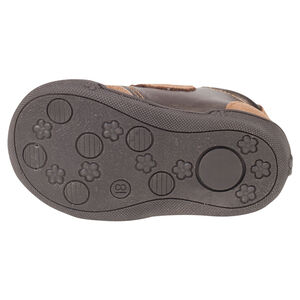 Bottillons dorés en cuir avec scratch et patchs papillons 