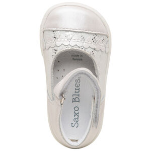 Μπαλαρίνες από ιριδίζον δέρμα με ανάγλυφες καρδιές 