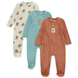 Σετ 3 βελουτέ φορμάκια με σχέδια ζώων για μωρό αγόρι με διαφορετικές ανοίξεις ανάλογα με την ηλικία 