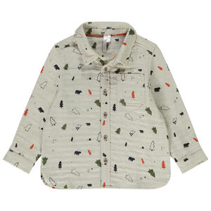 Πουκάμισο μακρυμάνικο με σχέδιο δάσους για μωρό αγόρι 