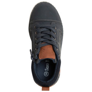 Αθλητικά παπούτσια χαμηλά μπλε marine με κορδόνια και  zip για αγόρι 