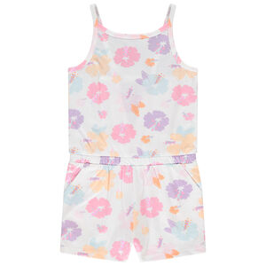 Κοντό ολόσωμο σορτς από jersey slub με λουλουδάτο σχέδιο για κορίτσι 