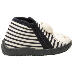 Παντοφλάκια σε μορφή μποτάκια ριγέ με patch λαγουδάκι για bebe 