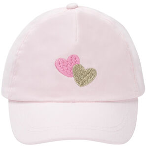 Καπέλο από τζιν με κεντημένες καρδιές για κορίτσι 