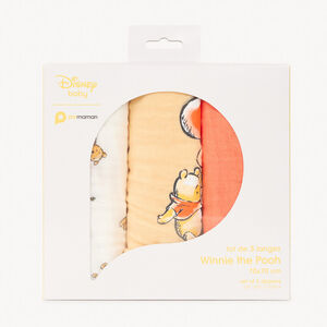 Σετ 3 λινών Winnie το Αρκουδάκι Disney - 70x70 εκ. 