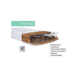 Στρώμα Baby Απόλλων Ελατήριο/Κοκοφοίνικας 70Χ140 