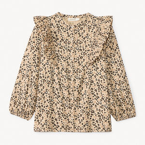 Chemise manches longues imprimé léopard pour fille 