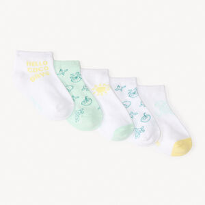 Σετ 5 ζευγαριών κοντών καλτσών με σχέδια για μωρά αγόρια 