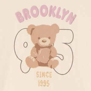 T-shirt à manches longues imprimé ourson pour fille 
