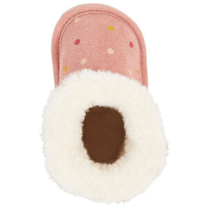 Μποτάκια μαλακά με ψεύτικη γούνα και πουά σχέδιο για bebe κορίτσι 