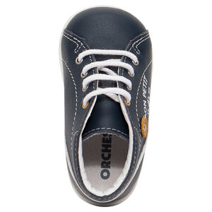 Bottillons en cuir à lacets avec bateau printé 