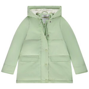 Πάρκα gomme μονόχρωμη αδιάβροχη και επενδεδυμένη για κορίτσι 