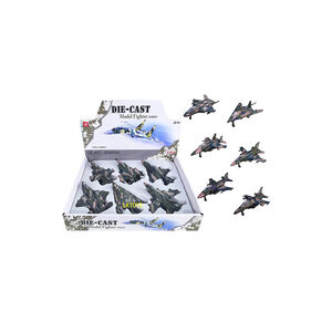 Αεροπλάνα Μεταλλικά Με Κίνηση Pull Back Τύπου Fighter - 1τμχ 