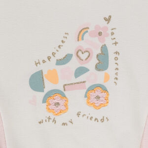 Σύνολο jogging molleton με σχέδιο roller για bebe κορίτσι 