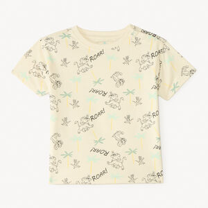 T-shirt à manches courtes 1/2 oversize imprimé Le Roi Lion Disney pour garçon. 