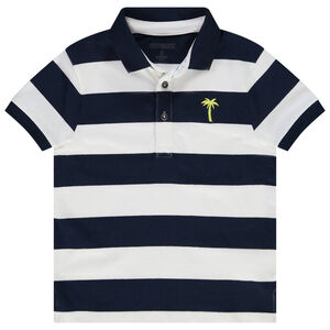 Πόλο κοντομάνικο ριγέ με κέντημα φοίνικα για αγόρι 