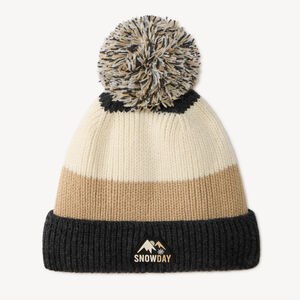 Bonnet de ski garçon à pompon doublé micropolaire 
