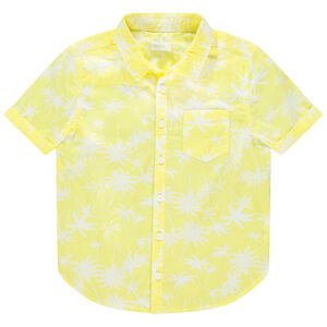 Πουκάμισο κοντομάνικο με φοίνικες με σχέδια σε όλη την επιφάνεια 