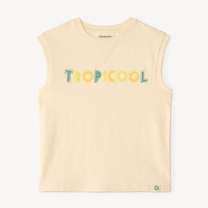 Αμάνικο μπλουζάκι από ζέρσεϊ με κέντημα και ανάγλυφο σχέδιο για αγόρια 