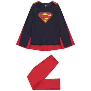 Πιτζάμα 2 κομμάτια jersey σχέδιο Superman Warner με cape αγόρι 