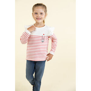 T-shirt manches longues marinière en jersey Bugs Bunny Warner pour fille Main T-shirt manches longues marinière en jersey Bugs Bunny Warner pour fille
