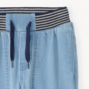Τζιν ίσια γραμμή με ελαστική και ριγέ ριμπ μέση για αγόρι 