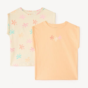 Σετ 2 κοντομάνικα μπλουζάκια σε σχήμα κουτιού για κορίτσι 