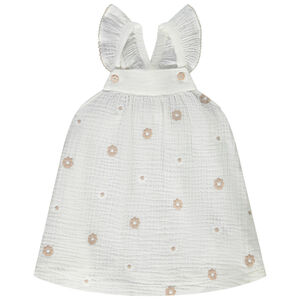 Τουνίκ χωρίς μανίκια από διπλή γάζα με κεντήματα λουλουδιών για μωρό κορίτσι 