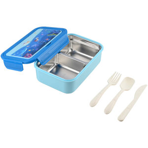 Φαγητοδοχείο 900ml 2 Θήκες Με Κουτ/Πιρ/Μαχ Ocean Play Ανοξ. 