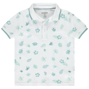 Πολο κοντομάνικο με σχέδιο φύλλα για αγόρι 