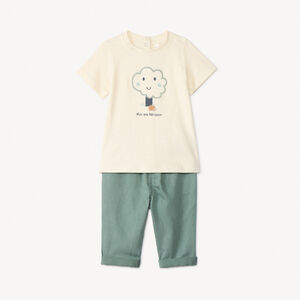 Ensemble court 2 pièces motif arbre pour bébé garçon 