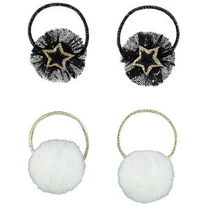 Σετ από 4 ελαστικά φαντασίας με παγιέτες για κορίτσι 